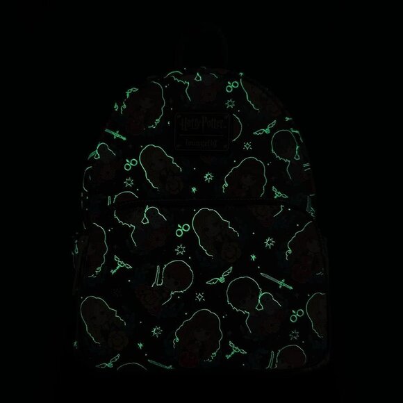 ✨ Loungefly Harry Potter GLOW IN THE DARK! Chibi Floral Mini Backpack - ✨ - Picture 6 of 12
